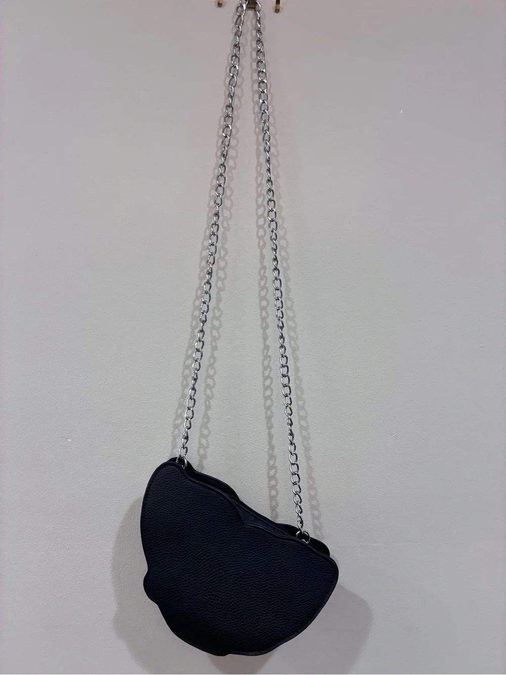 Black butterfly Crossbody Bag with Silver Chain Strap